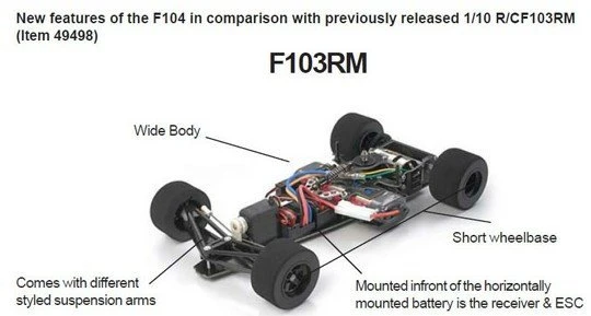 58431 Tamiya - 1/10 RC F104 PRO W/Body (F104 Chassis) 4 58431 Tamiya - 1/10 RC F104 PRO W/Body (F104 Chassis) - Image 2