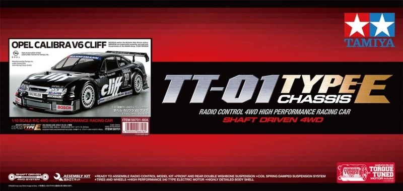 58701-60A Tamiya - 1/10 Opel Calibra V6 Cliff (TT-01E) (w/o ESC) 3 58701-60A Tamiya - 1/10 Opel Calibra V6 Cliff (TT-01E) (w/o ESC)