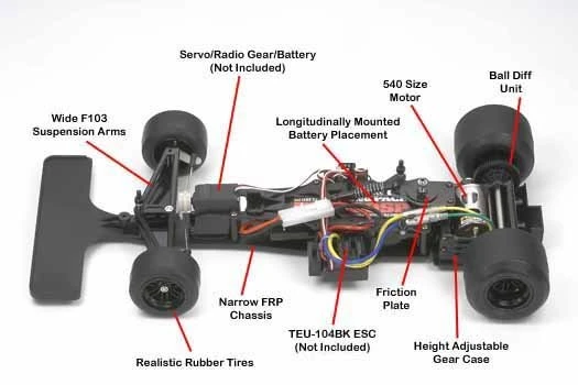 84124 Tamiya - 1/10 RC Wolf WR1 (F104W Chassis) 8 84124 Tamiya - 1/10 RC Wolf WR1 (F104W Chassis) - Image 6