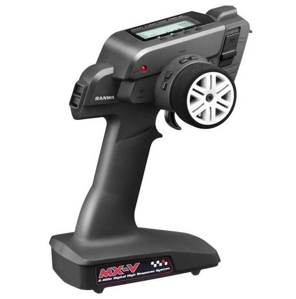 MX-V Sanwa 3-Channel 2.4GHz F.H.S.S.-2 Surface Radio System W/RX-37W,10 Memory.w/4cell TX Batterybox 3 MX-V Sanwa 3-Channel 2.4GHz F.H.S.S.-2 Surface Radio System W/RX-37W,10 Memory.w/4cell TX Batterybox
